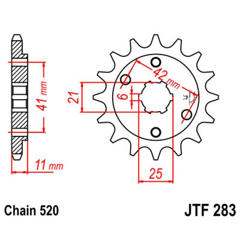 Купить Звездочка передняя JT Sprockets (шаг 520 ) JT JTF283